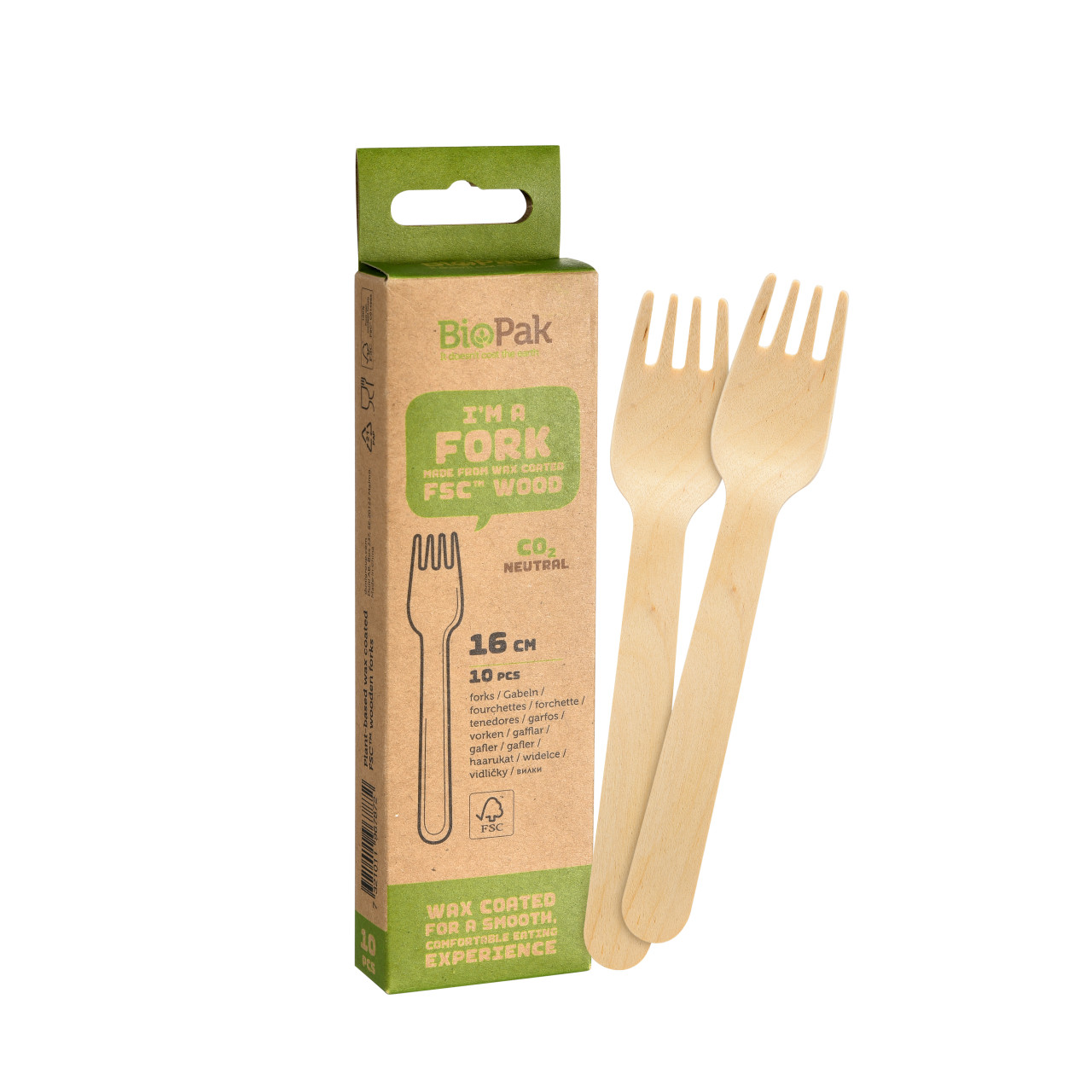 Duni Biopak Holzgabeln 16 Cm - 10 Stück Gabel