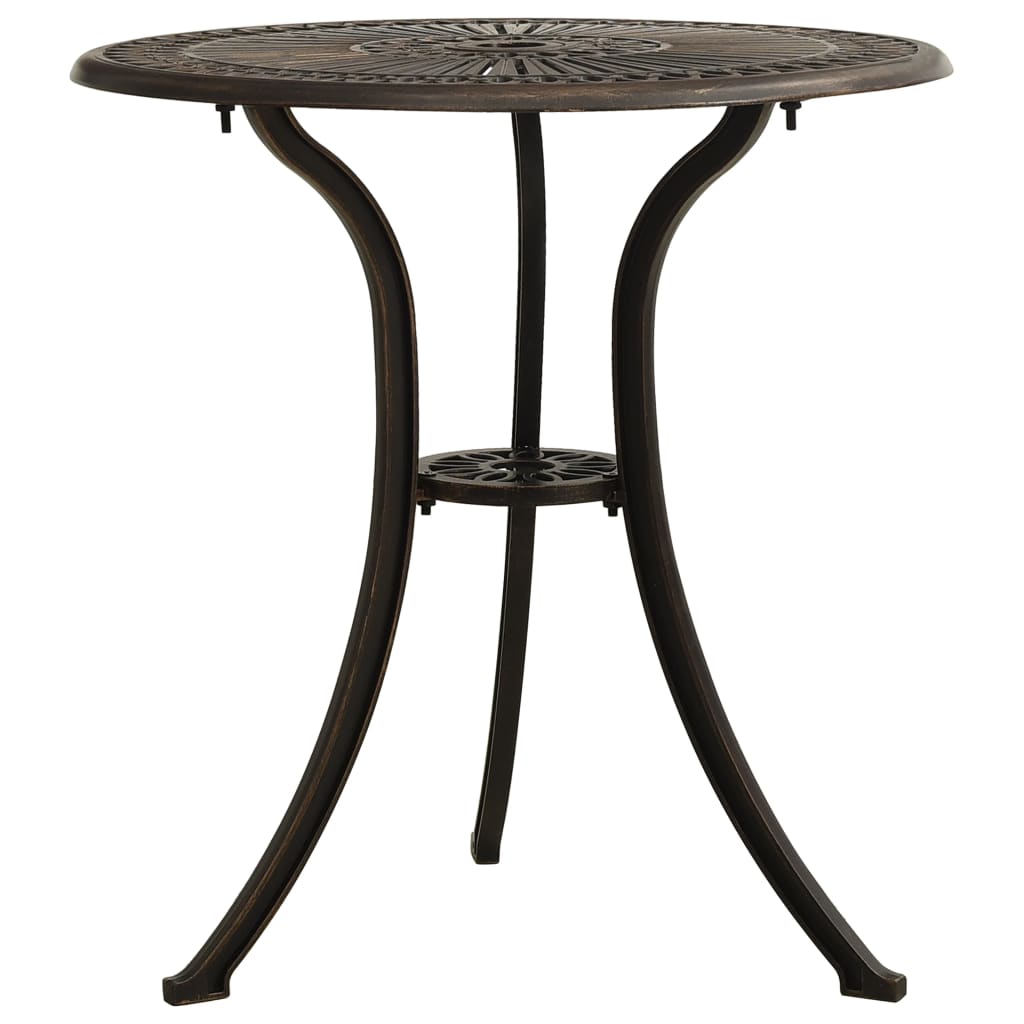 Vidaxl - Table De Jardin Bronze 62x62x65 Cm Aluminium Coulé