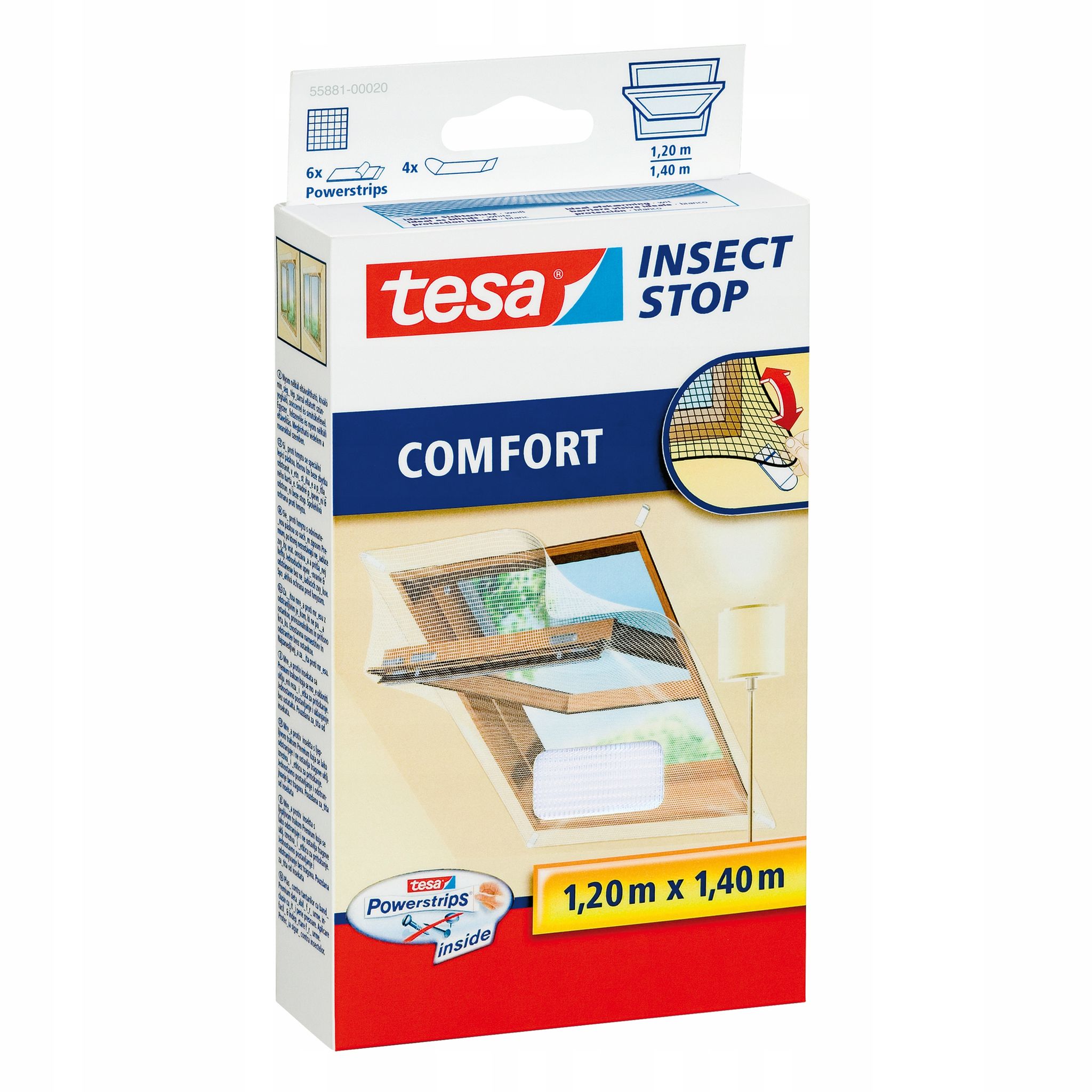Tesa Insect Stop COMFORT Dachfenster Insektenschutzrollo 1,2m x 1,4m Weiß - Image 3