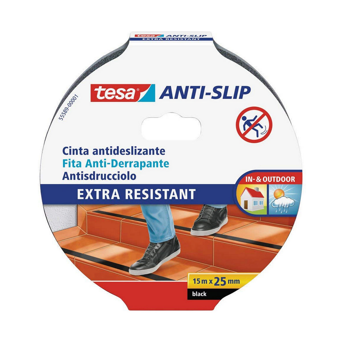 Nastro Antiscivolo Antisdrucciolo Tesa 15mx25 Mm Adesivo X Scale Gr...