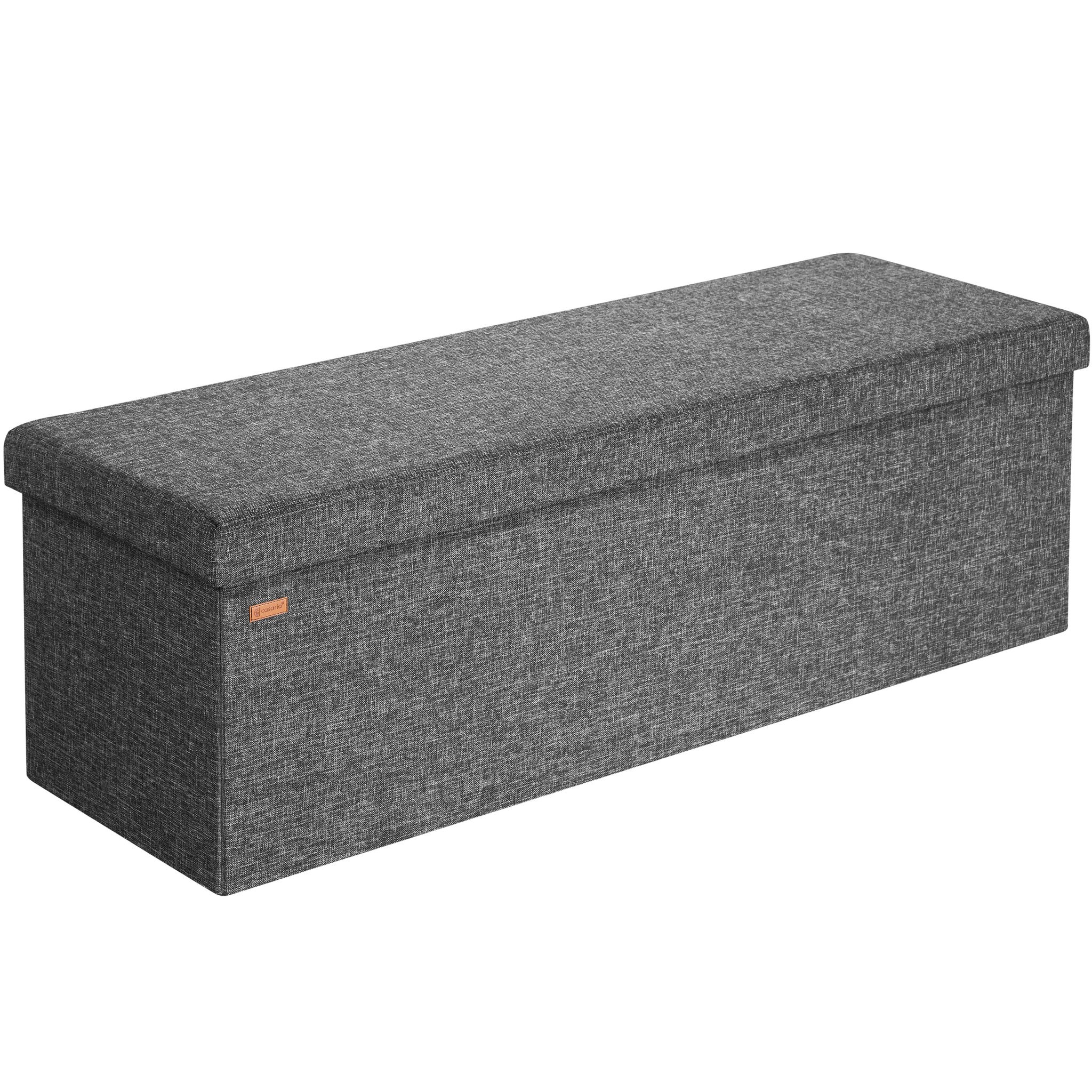 Casaria® Sitzbank Mit Stauraum Faltbar Gepolstert Deckel Schlafzimmer Wohnzimmer Flur Sitztruhe Truhenbank Polsterbank  Xl - Dunkelgrau