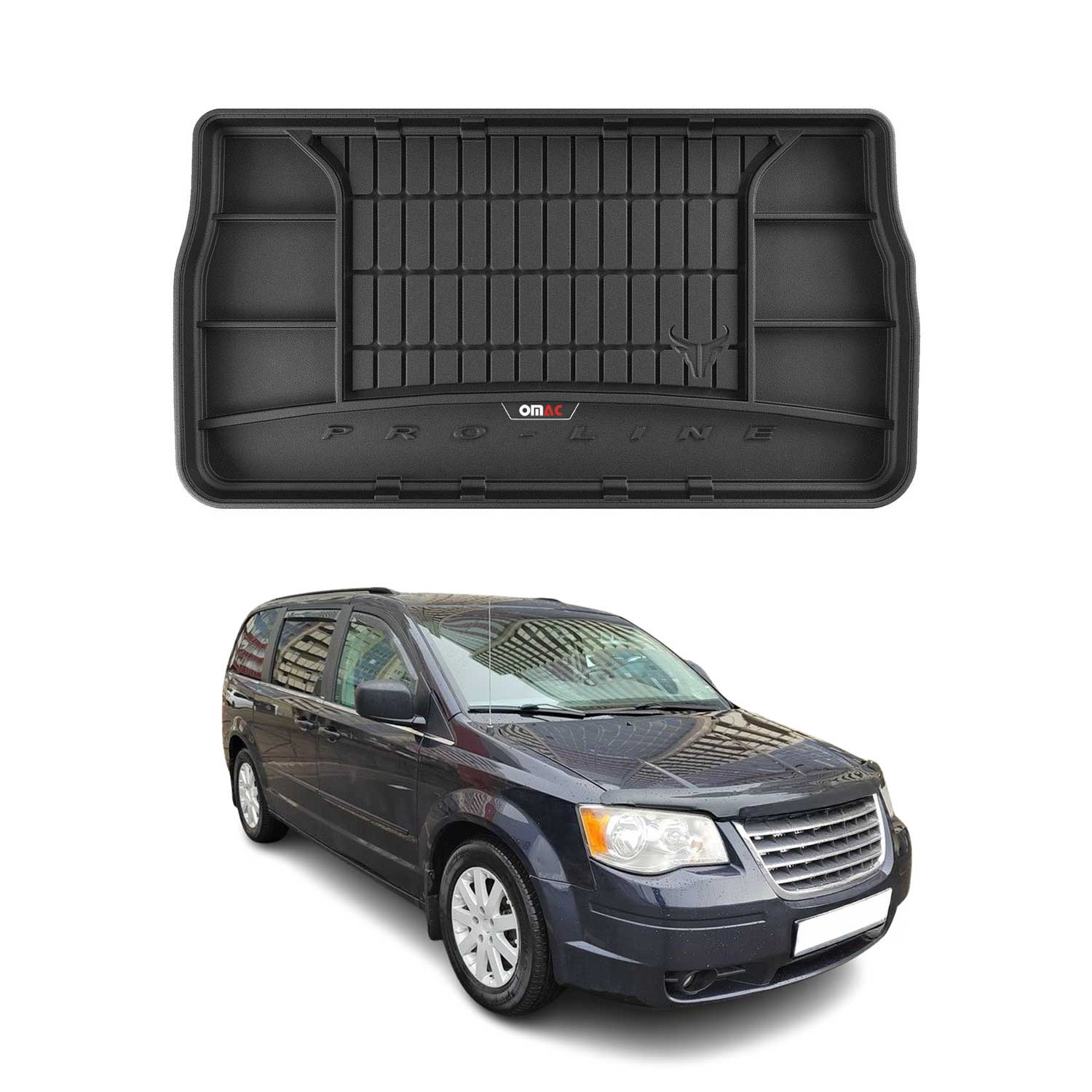 Omac Kofferraumwanne Für Dodge Grand Caravan 2007-2020 Tpe Schwarz 8683828902408
