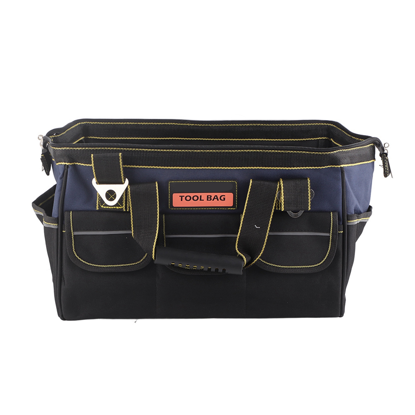 Sac à outils 17 pouces en toile Oxford épaisse, porte-outils électricien multifonction, bandoulière et boîte à pièces