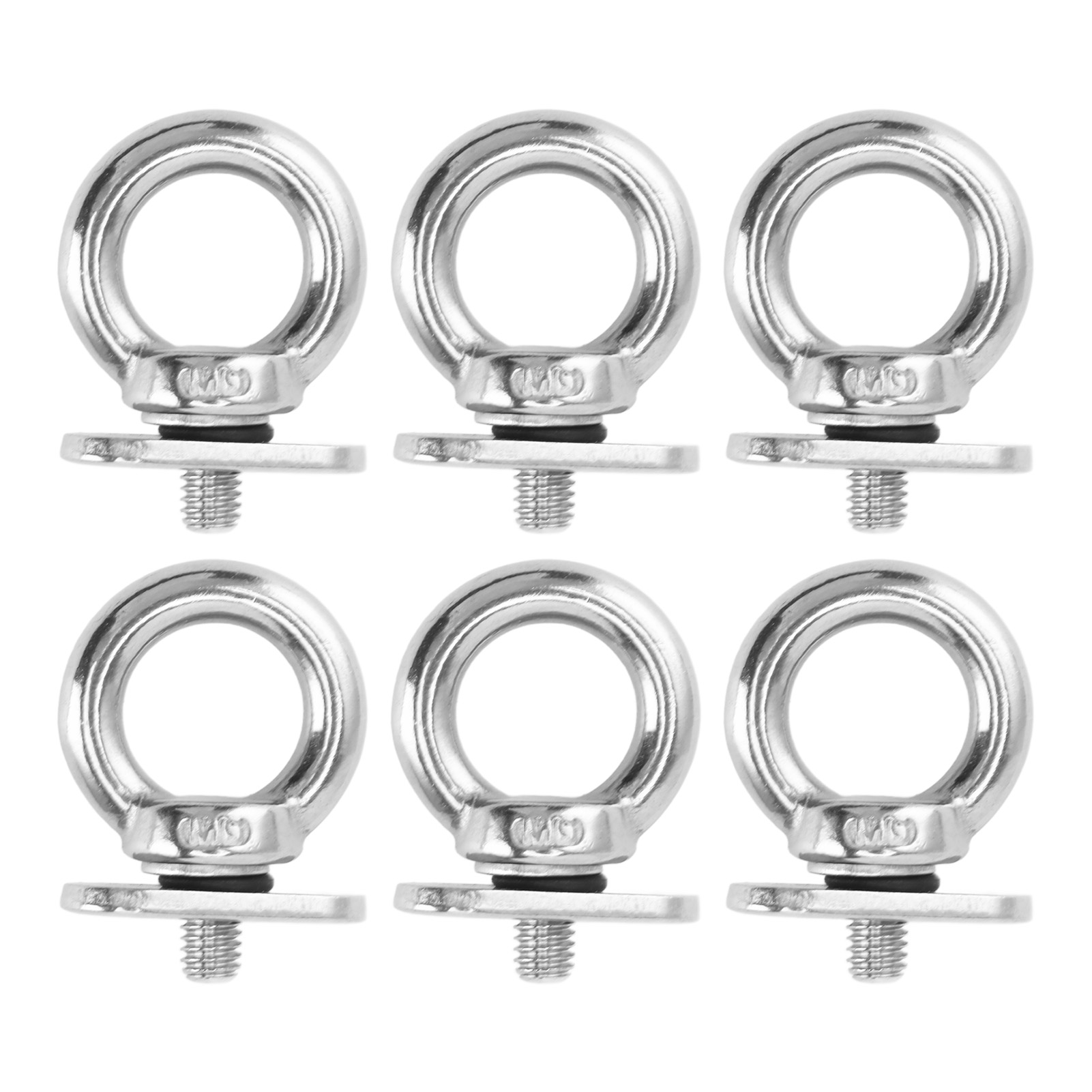 Œillets d'ancrage pour rails en acier inoxydable, charge 605 kg, lot de 6