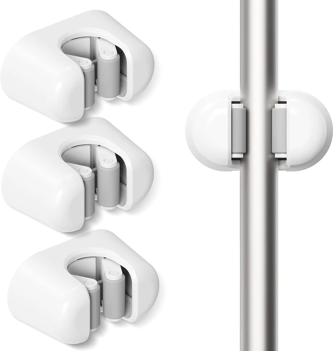 Porte-balai et serpillère autocollant en ABS et silicone, pince antidérapante 13 à 28 mm, lot de 4