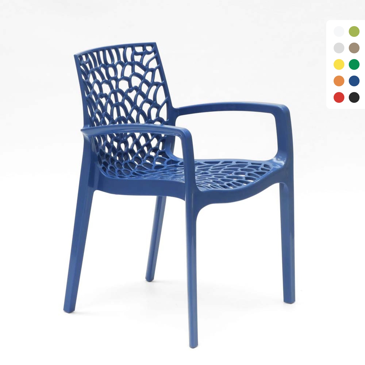 Grand Soleil – Chaise De Jardin Empilable En Polypropylène – Accoudoirs