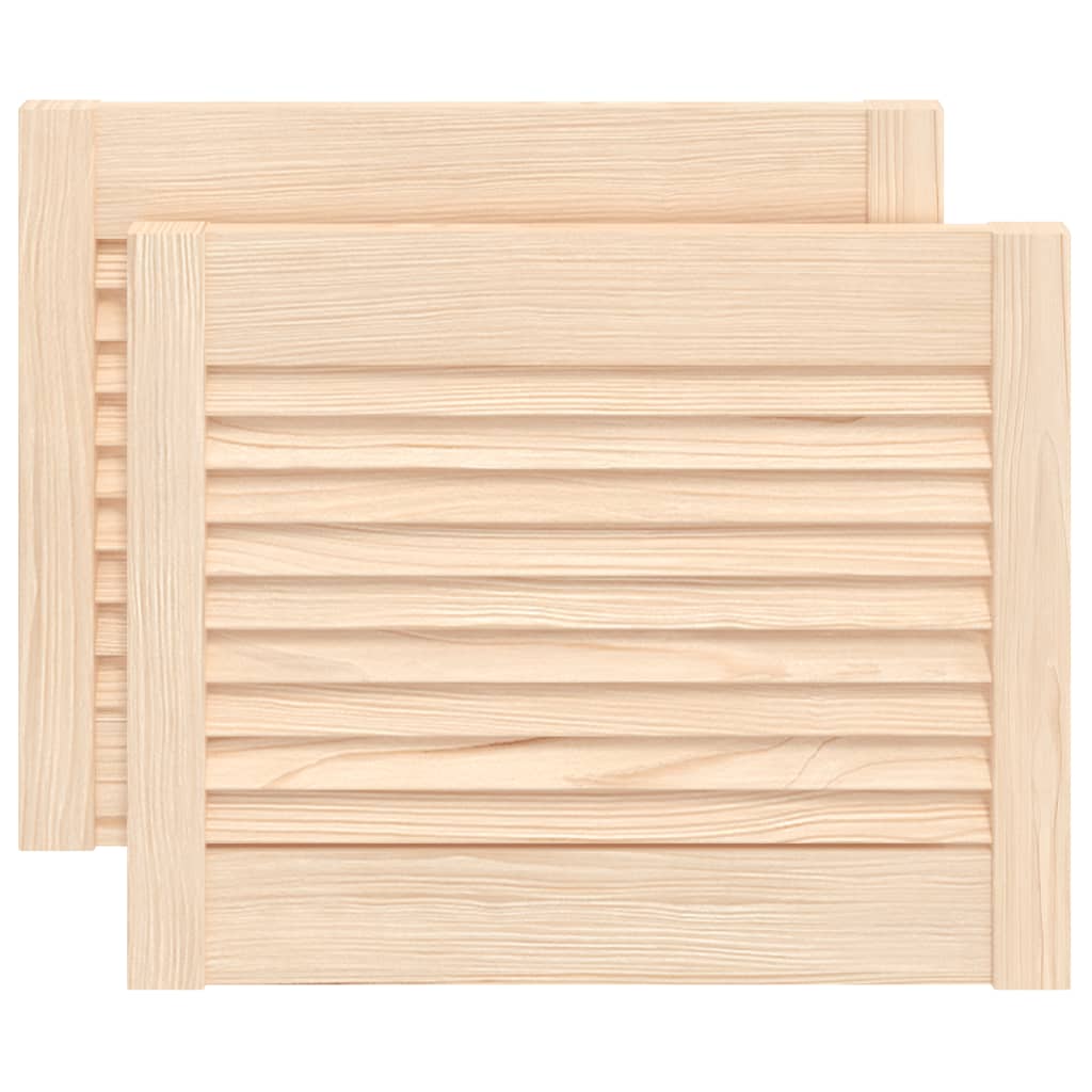 Cabinet Doors Louvred Design 2 Pcs 39.5x49.4 Cm Solid Wood Pine Vidaxl