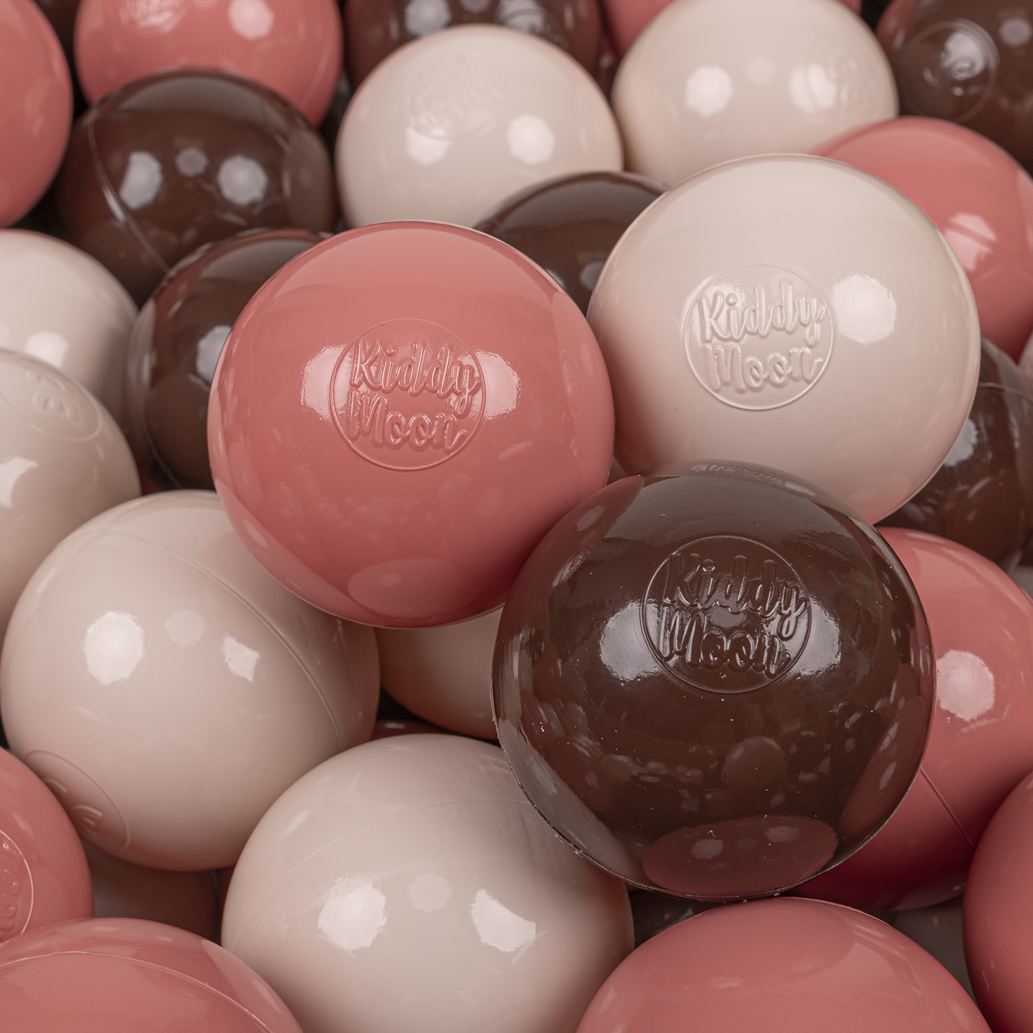Kiddymoon Plastikbälle 7 Cm, Pastellbeige-lachsbraun, 100er-set