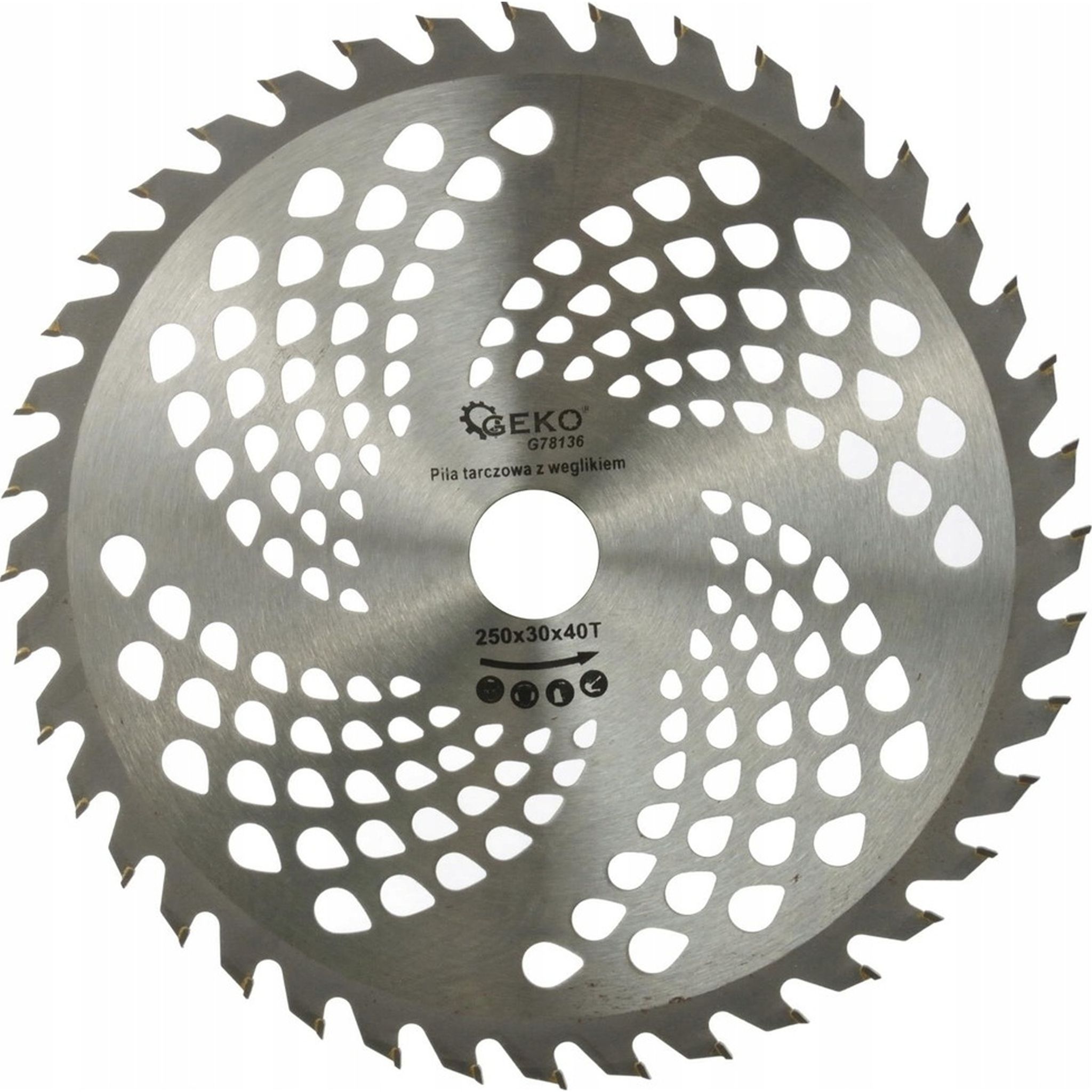 Import Geko 250 Mm 30 Mm 40t Hartmetall-holzsägeblatt Mit Löchern G78136