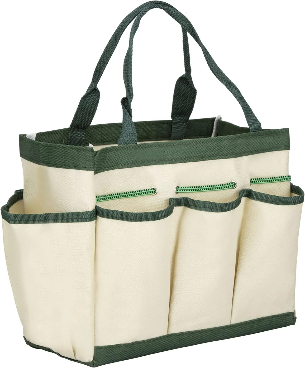 Sac de rangement pour outils de jardin, 9 poches, tissu Oxford 600D, beige