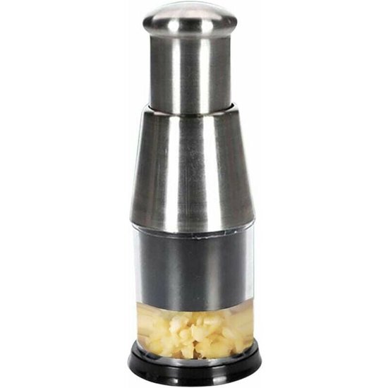 Spremiaglio In Acciaio Inox, Tagliaverdure Manuale, Utensile Da Cucina Per Aglio, Cipolle E Peperoni, Robot Da Cucina, Per Uso Domestico, Argento, Compatto, 1