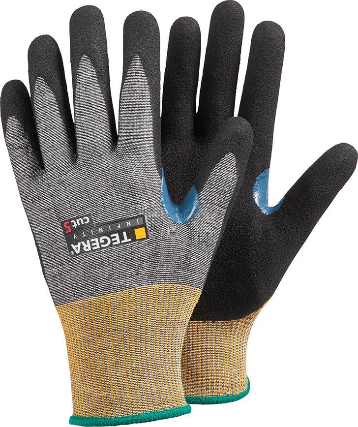 Tegera Gelb/Grau Schutzhandschuhe, Pk6 Nitrilhandschuhe 8807-7 (7) - Bild 3