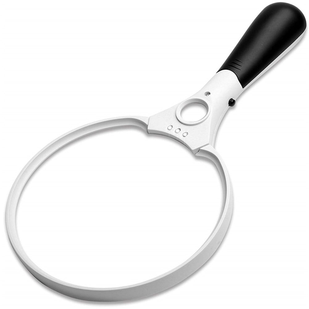 Loupe de lecture à main avec éclairage LED, grossissement 2x, 4x et 25x, lentille 135 mm