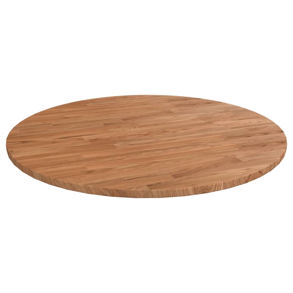 Vidaxl – Plateau De Table Rond En Bois Massif De Chêne Traité Ø70 Cm