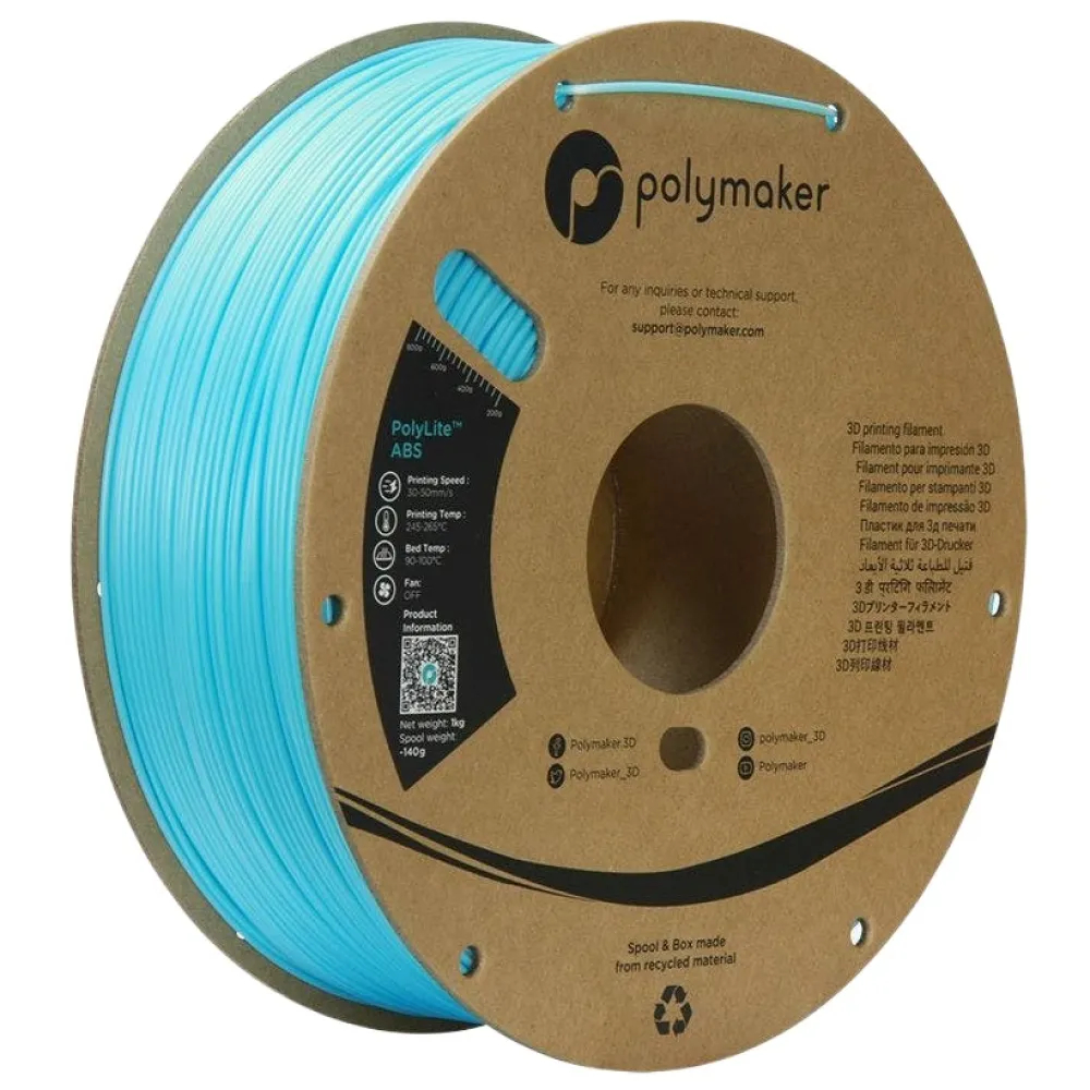Polymaker PolyLite ABS Hellblau 1,75 mm 1000 g (ABS, 1000 g, 1.75 mm), Filament, Blau - Bild 5