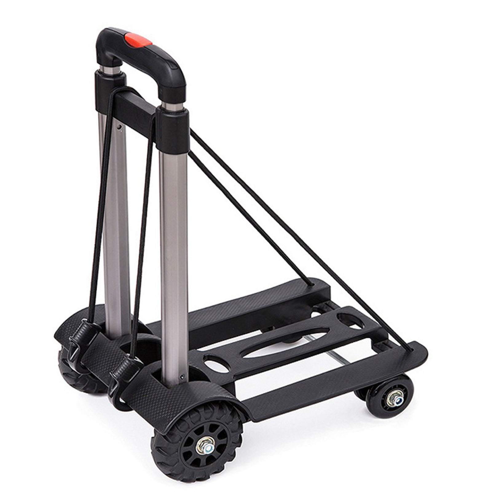 Diable pliable en alliage d'aluminium, 4 roues, plié 45 x 25 cm, hauteur 96 cm