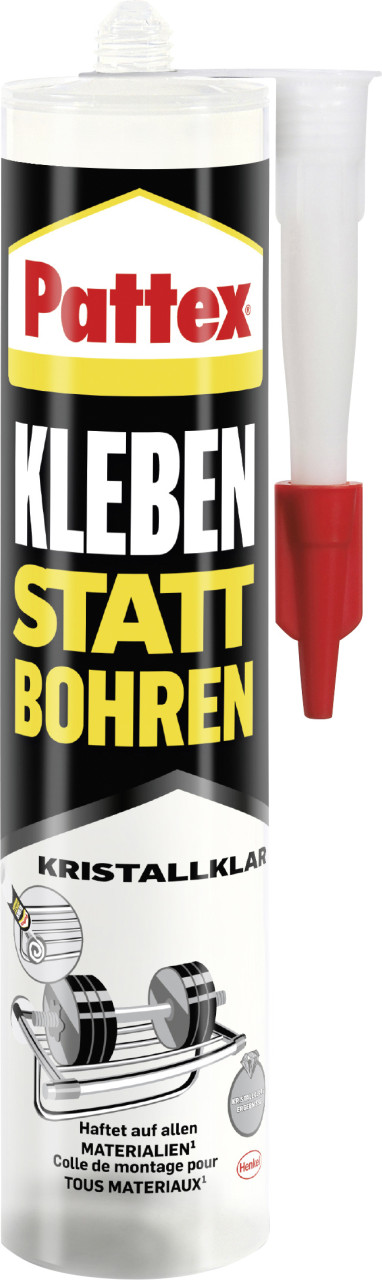 Fp - Pattex Montagekleber Kleben Statt Bohren Kristallklar 290 G Kartusche, Transparent Kraftkleber