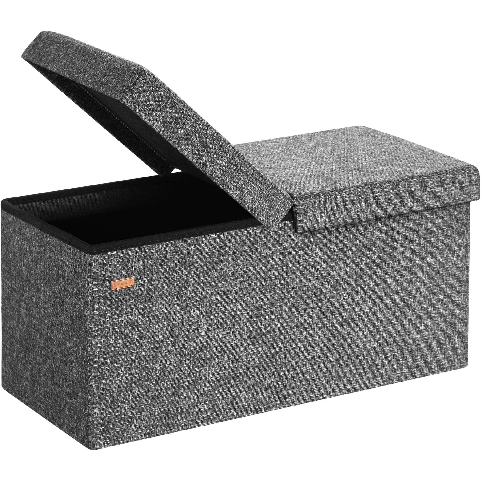 Casaria® Sitzbank Mit Stauraum Faltbar Gepolstert Deckel Schlafzimmer Wohnzimmer Flur Sitztruhe Truhenbank Polsterbank L Dunkelgrau