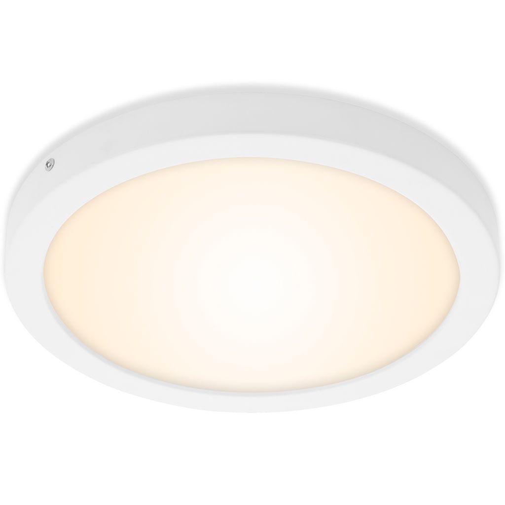 Briloner - Led Aufbauleuchte 3000k Ip20 21,4 W Weiß Metall-kunststoff Ø30 Cm