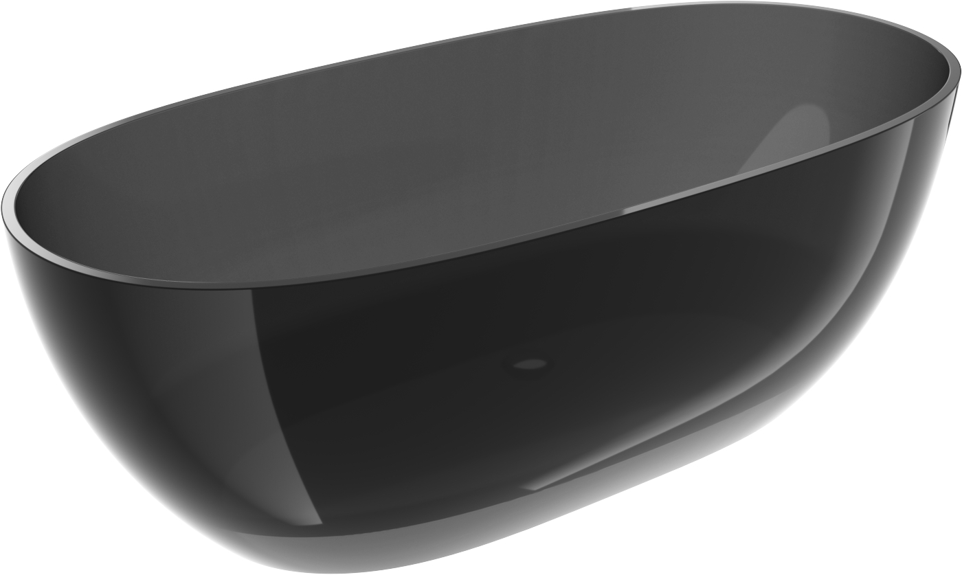 Mexen Pure Schwarze Freistehende Transparente Badewanne 170 X 80 Cm, Chromstöpsel - 58071708013