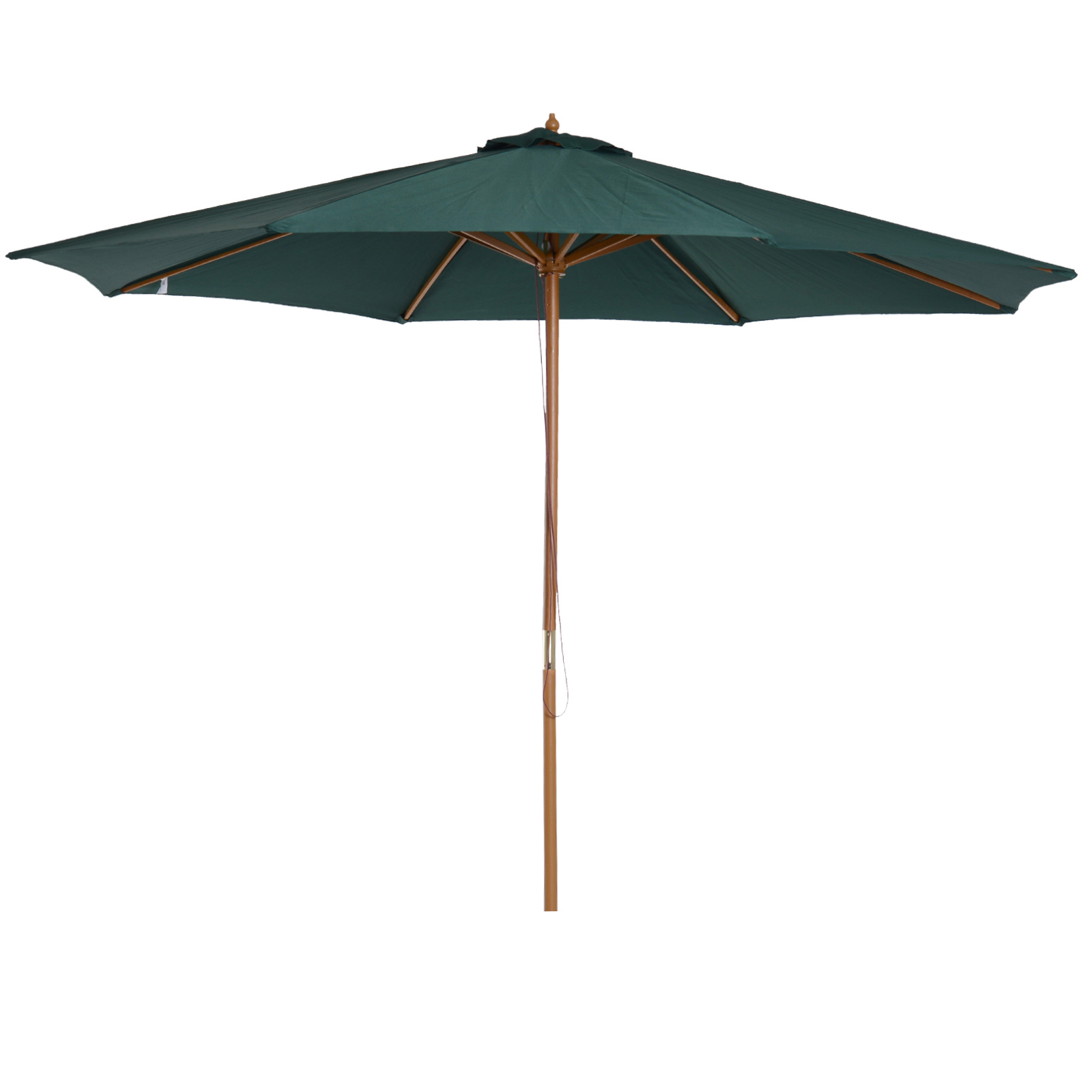Parasol Ø300x250 Cm Avec Mât En Bois Et Système De Poulie Pour Jardin