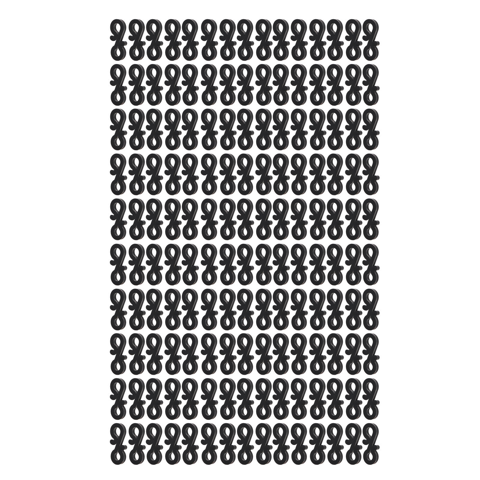 Crochets en S en plastique solide, double extrémité, pour guirlandes lumineuses et décorations de fêtes, lot de 150