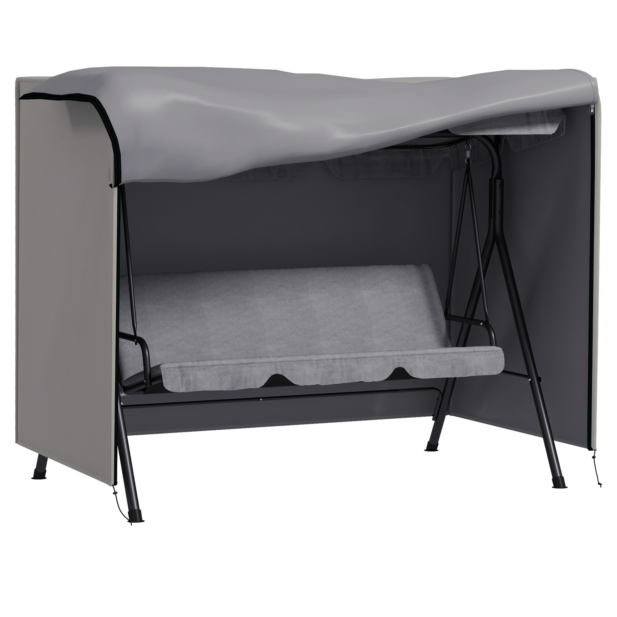 Housse De Protection Pour Balancelle Jardin 205x124x164 Cm Grise