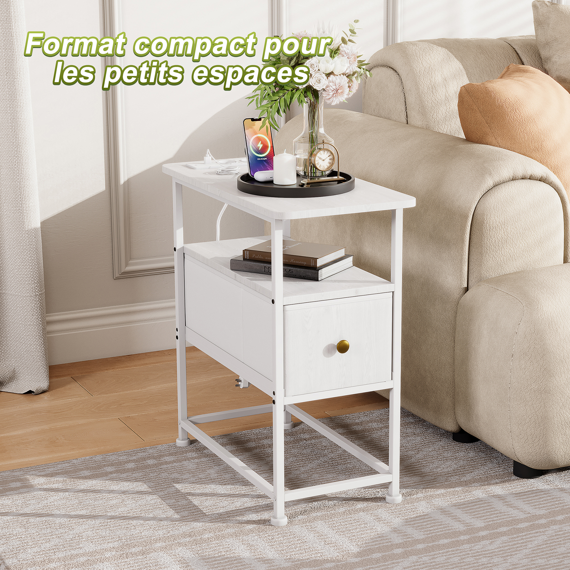 Table D’appoint Avec Prises Et Usb