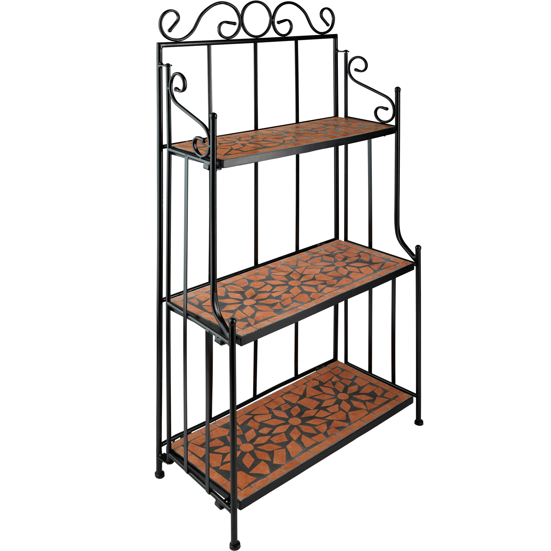 Tectake - Escalier À Plantes Avec 3 Étagères En Mosaïque Pliable Pour