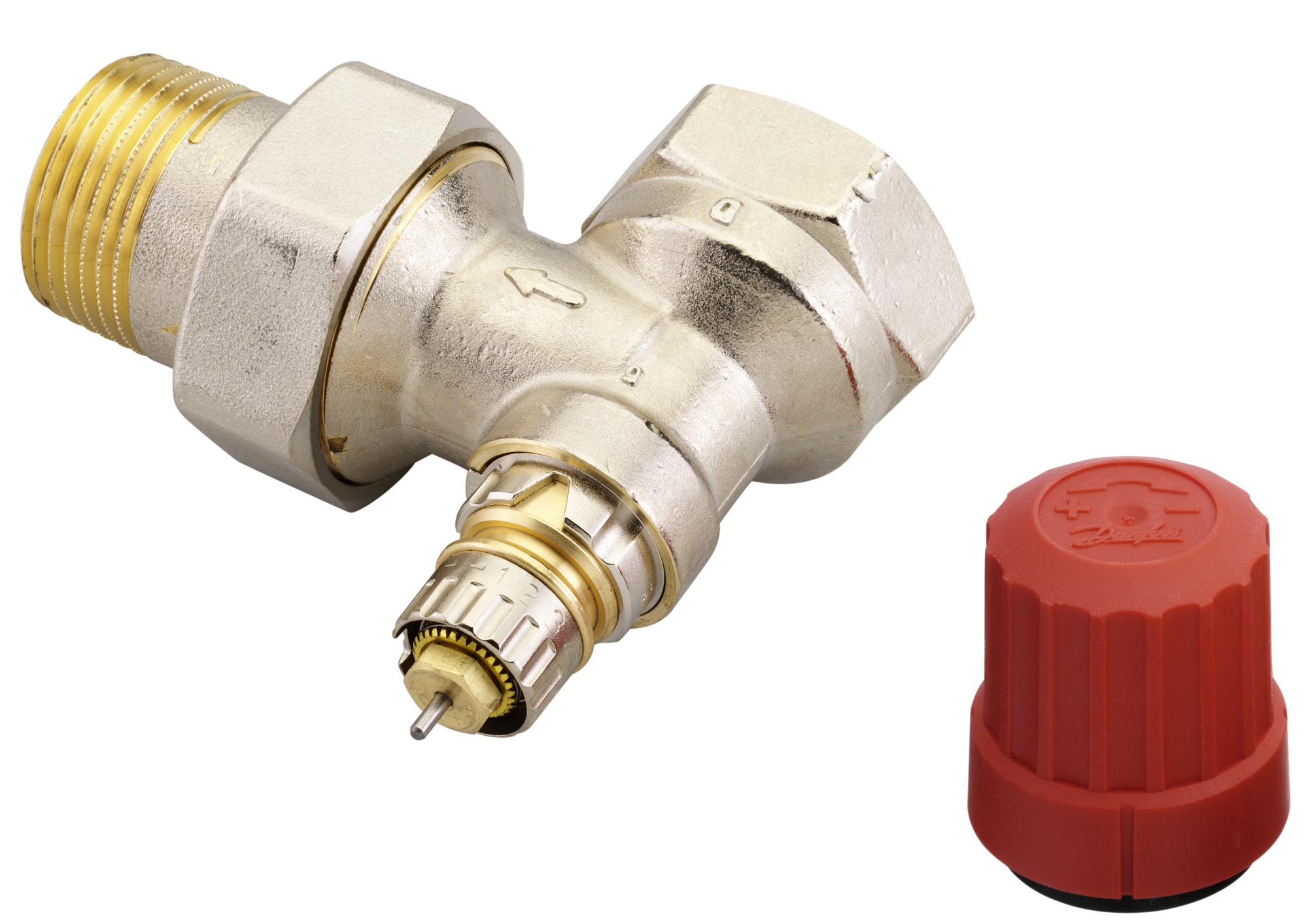 Danfoss Weiß Ventilgehäuse Ra-N 25 R 1/1, Eck, Matt Vernickelt, 013G0037