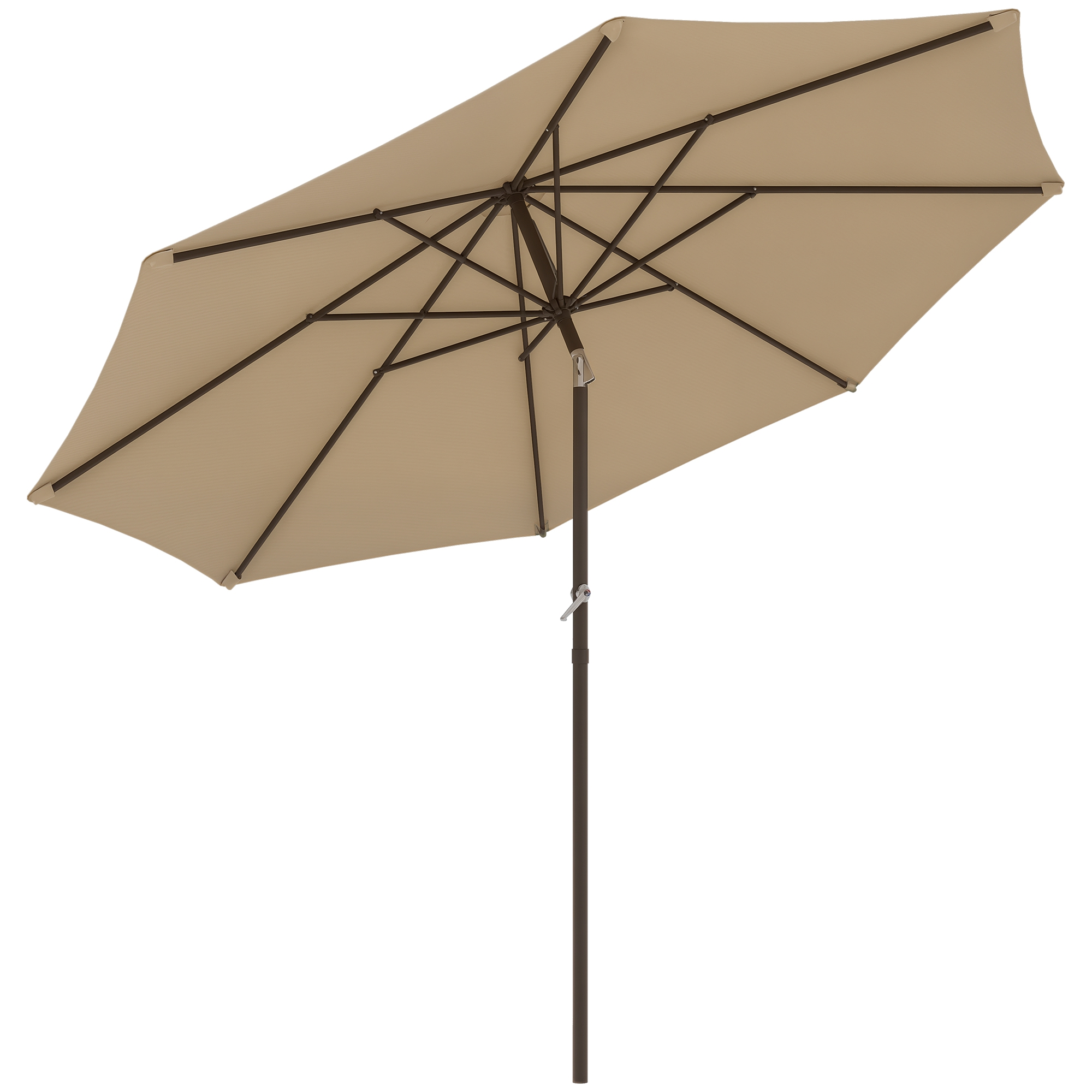 Parasol Droit Inclinable Ø 2.63 M Manivelle Beige