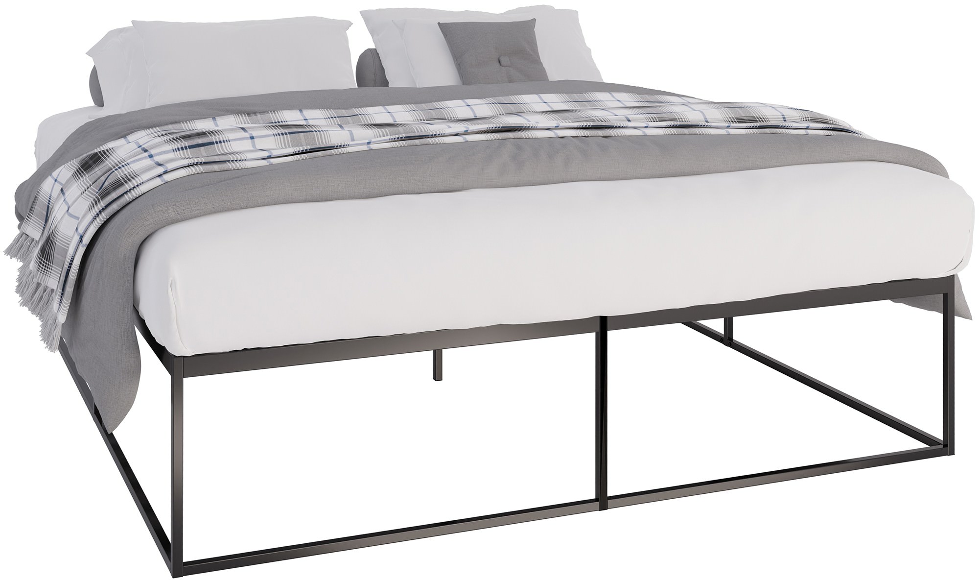 Clp – Lit Adulte En Métal Scala 200x180 Cm – Structure Robuste Avec 6