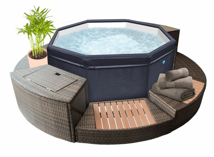 Octopus Semi-rigid Spa mit Mobiliar x 5 - 193 x 73 cm - 5 Personen