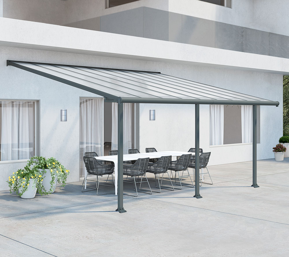 Palram Grau Überdachung + Carport, Terrassenberdachung Canopia Olympia 3X5.4 546 X 295 Cm - Image 2