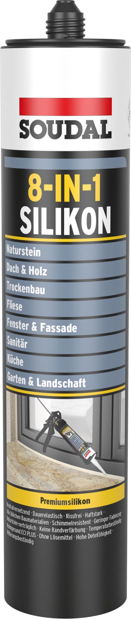 Soudal Silikondichtstoff Premium 8-in-1 Hellbeige300 Ml Kartusche