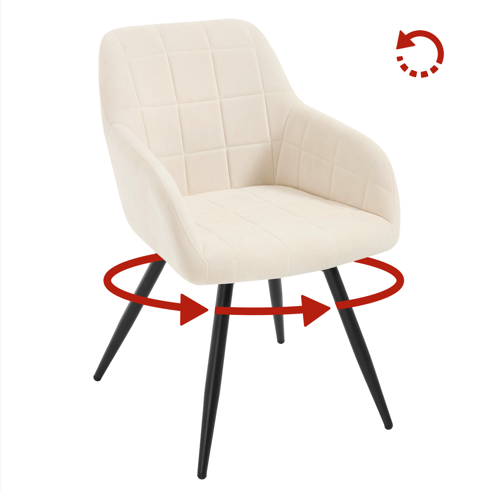 Chaise Pivotante Salle À Manger Woltu Fauteuil Salle À Manger En Velours