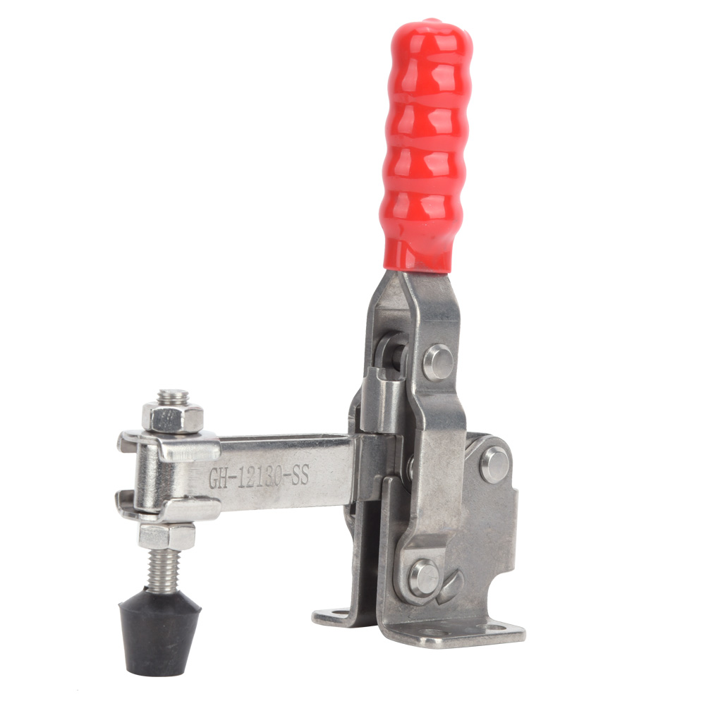 Serre-joint à cliquet en acier inoxydable 304, force 227 kg, poignée 60°, vis M8x70, lot d'un