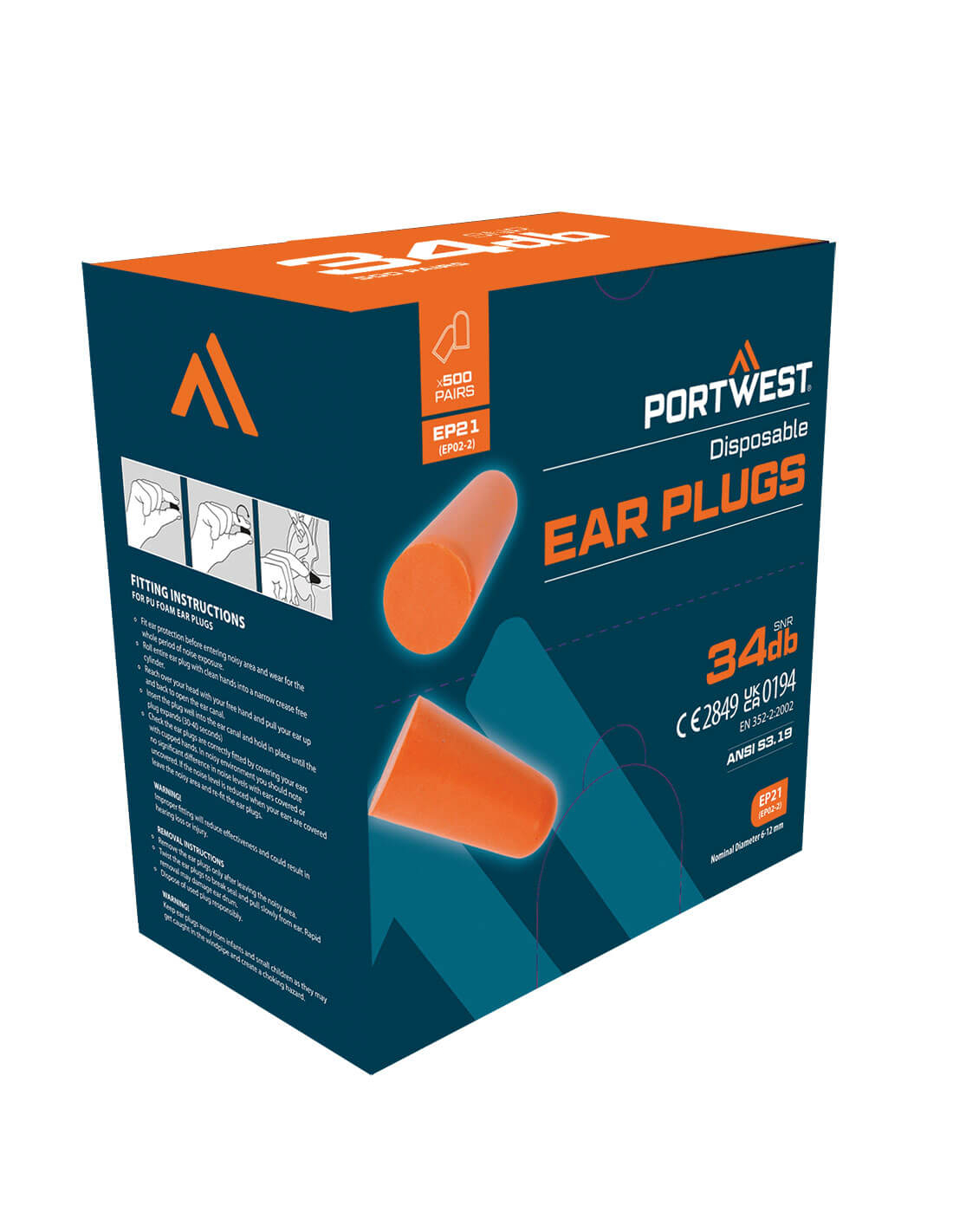 Portwest Gehörschutzstöpsel Nachfüllpack Für Spender (500 Paar) - Image 3