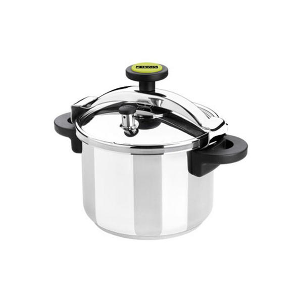 Monix Classica - Olla a presión tradicional en acero inoxidable 4 a 12 litros. Rápida. Para cocina de gas, vitro e inducción.