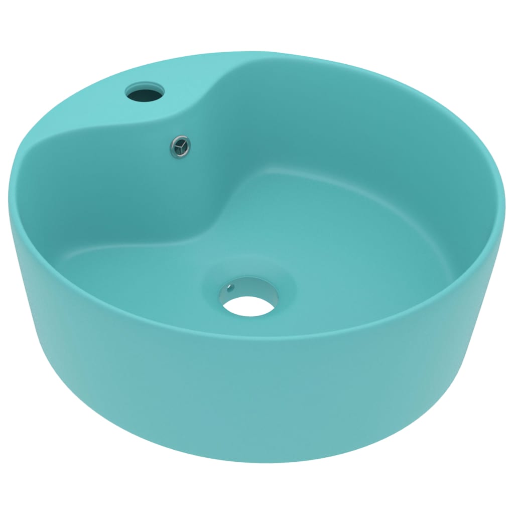 Vidaxl Hellgrün - Luxus-Waschbecken Mit Überlauf Matt 36X13 Cm Keramik
