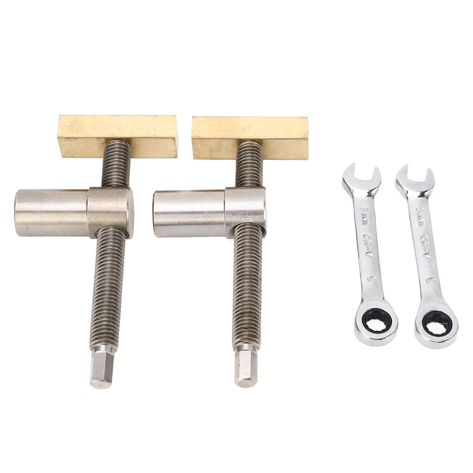 Serre-joint d'établi à cliquet en acier inoxydable et laiton, fixation rapide, lot de 2