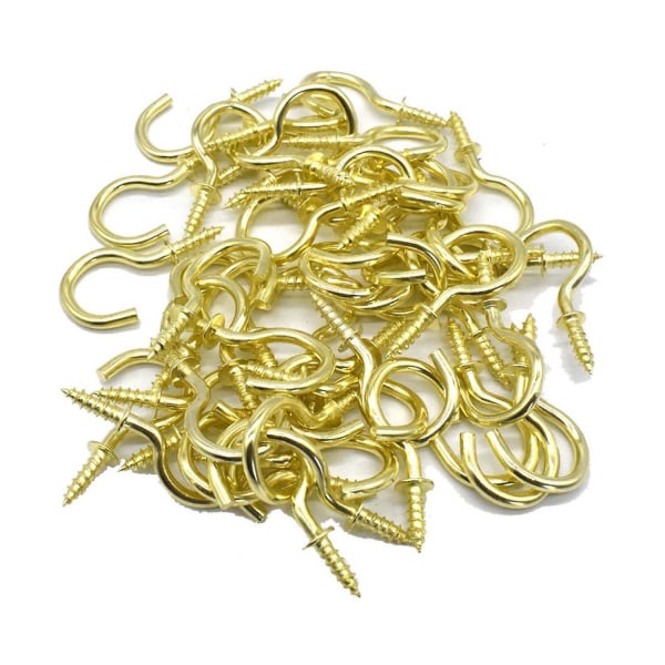 Crochets à vis 7/8 pouce en laiton plaqué cuivre, lot de 50