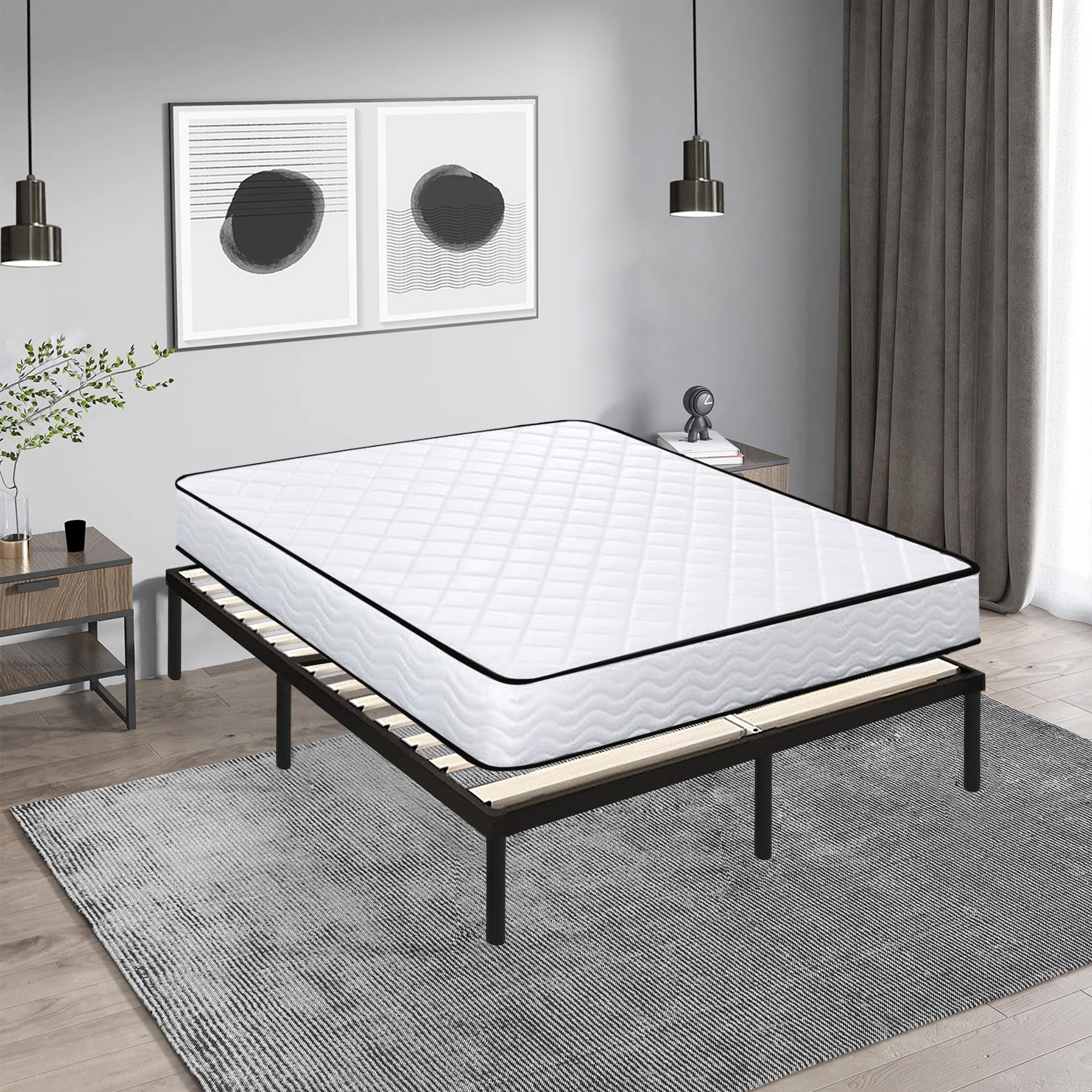 Iztoss – Ensemble Sommier Et Matelas 140x200 Cm – Matelas Mousse