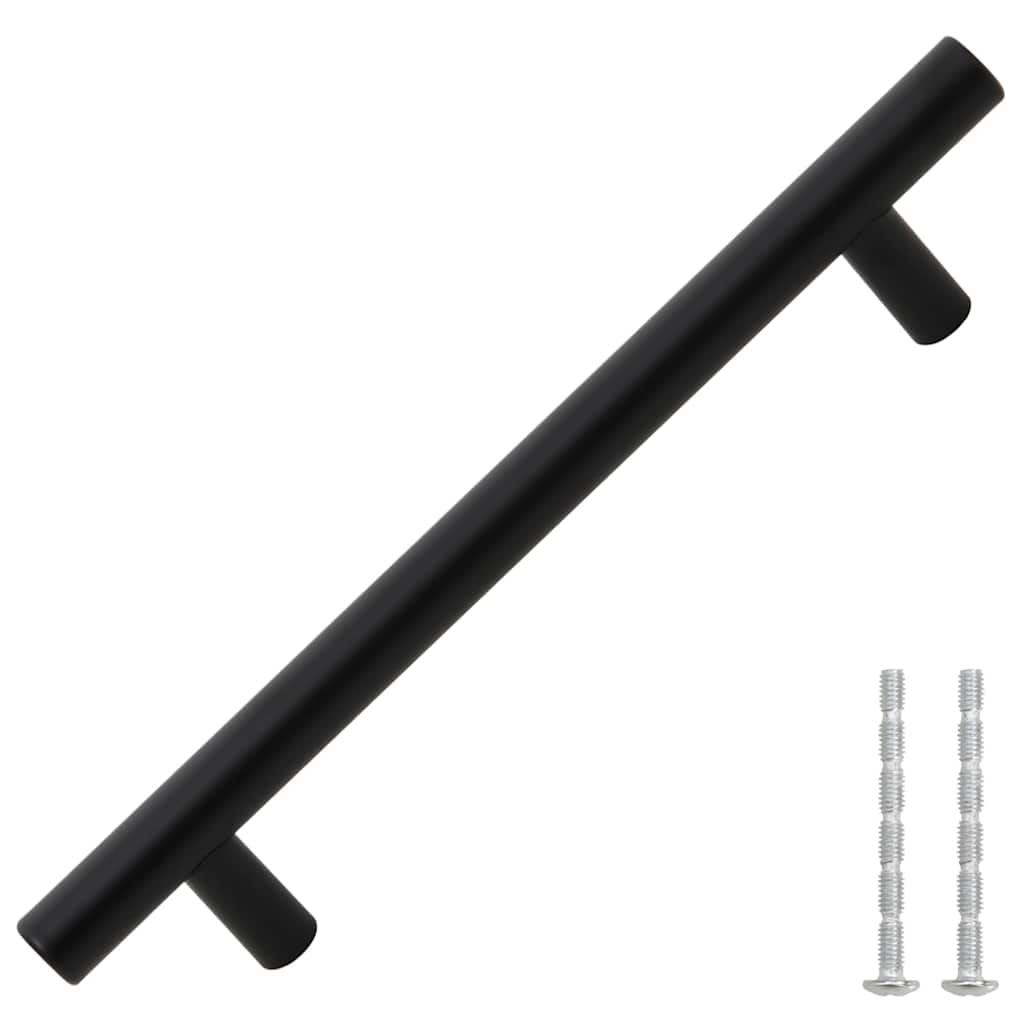 Cabinet Handles 10 Pcs Black 160 Mm Stainless Steel Vidaxl