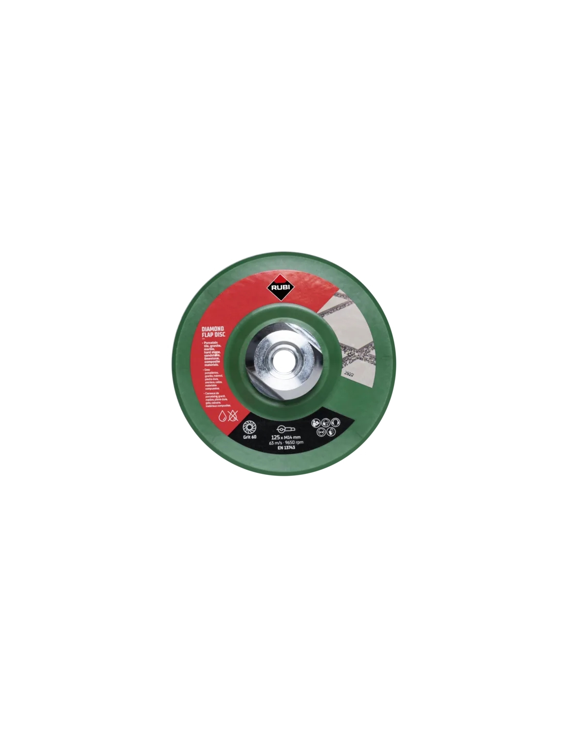 Diamant-lamellenschleifscheibe 50/60 Ø125mm Rubi - 32937