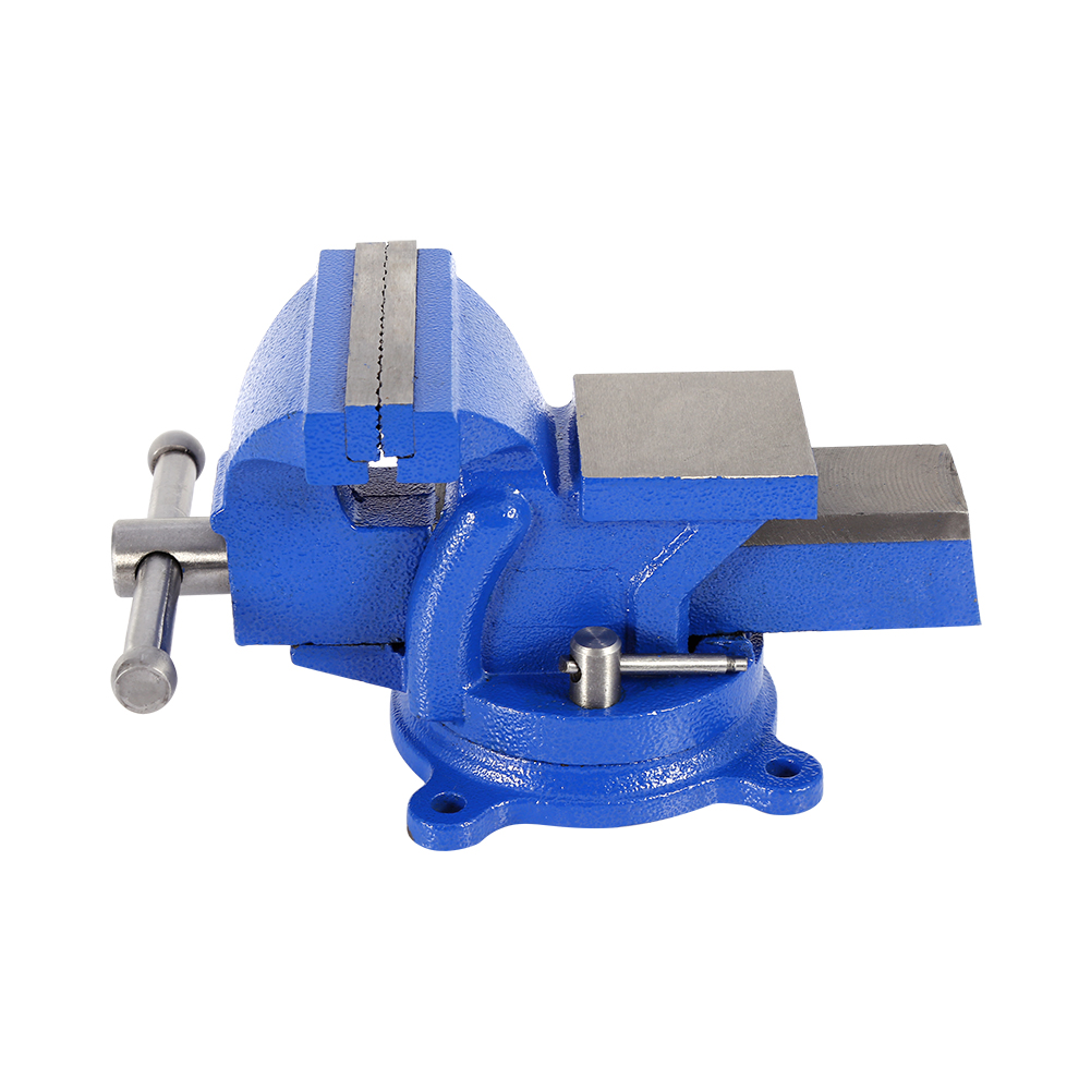 Étau d'établi à base pivotante 360°, mors de 100 mm en acier trempé, ouverture 110 mm, 3 vis de fixation