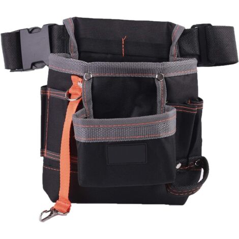 Ceinture porte-outils en tissu Oxford, poche clamshell multi-usages, sangle d'épaule réglable