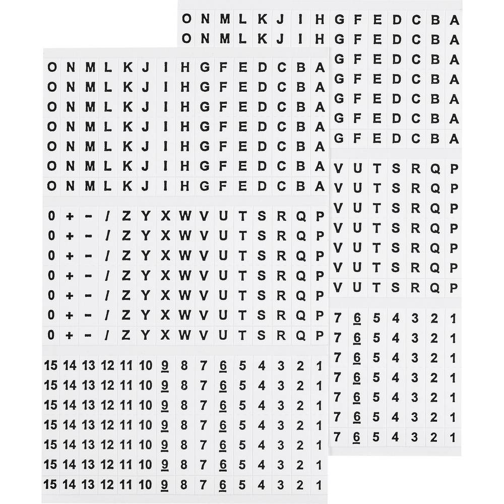 TRU COMPONENTS 1565168 Etiquette imprimée Impression A - Z, +, -, 0 - 15 606616
