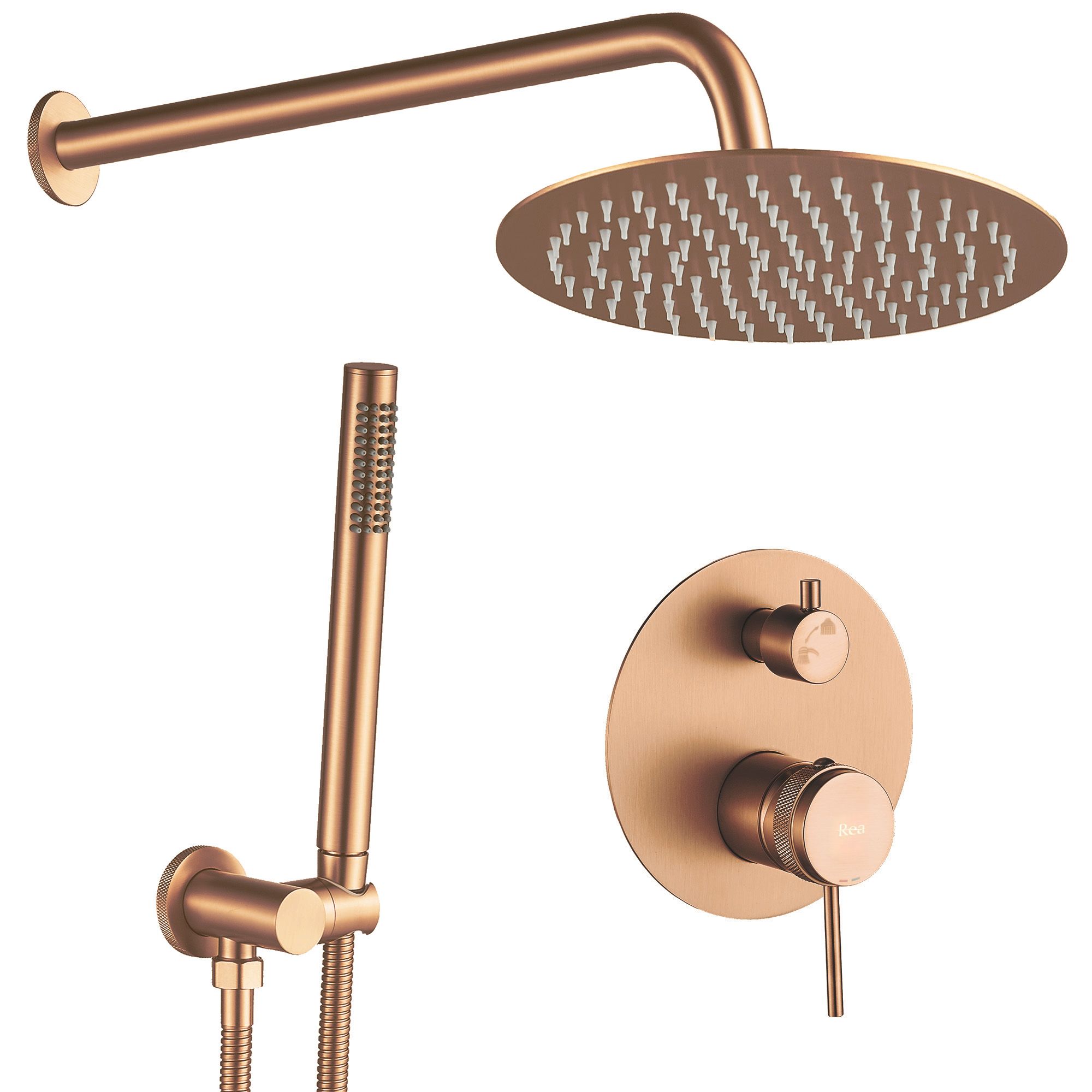 Concealed Shower Set Rea Lungo Brush Copper