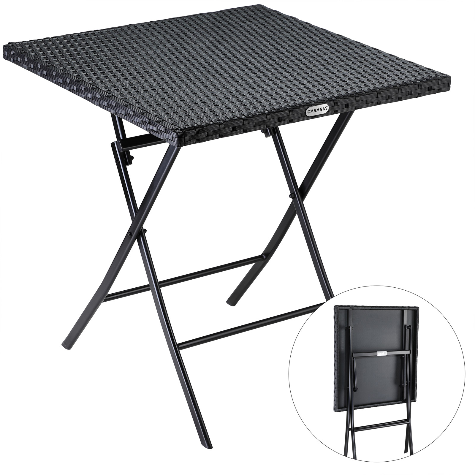 Table Pliante Polyrotin 65x65x75cm Table Jardin Balcon Terrasse Max.